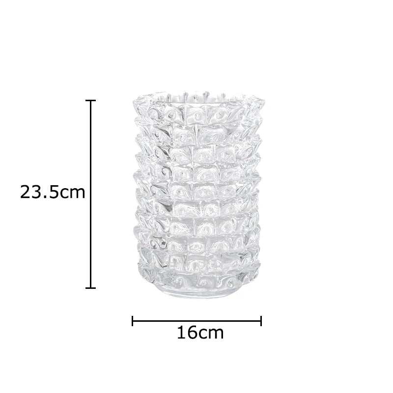 vase verre transparent moderne réticulé arrangement fleurs artificielles fruits décoration