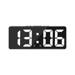horloge numérique moderne rectangulaire noir blanc vert luminoise led snooze mode nuit