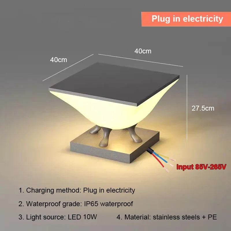 lumière solaire moderne pieds métalliques blanc gris contemporain minimaliste led