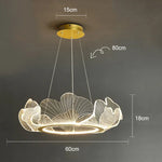 suspension lumineuse papillons blanc doré moderne minimaliste led chambre salonhôtel