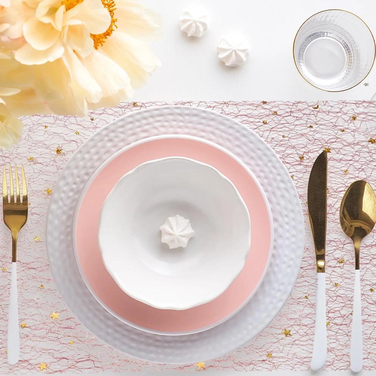 rouleau chemin table étoiles motifs argentés dorés festif translucide polyester maison