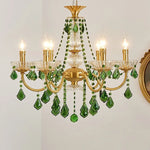 lustre cuivre poli cristal doré classique baroque chandelier led 10 têtes