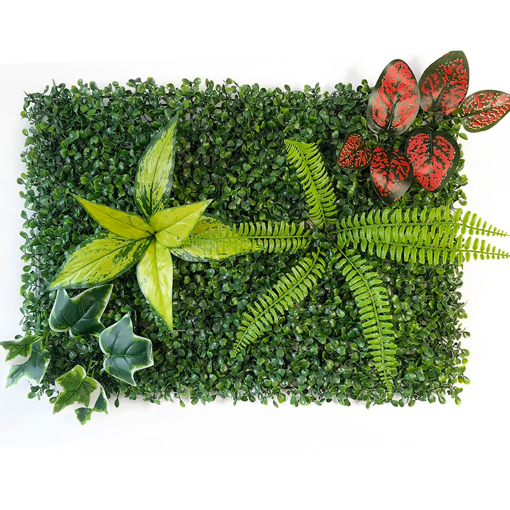 décoration murale extérieure verte panneau végétal moderne naturel feuilles mousse herbe artificielle accrochable exposition