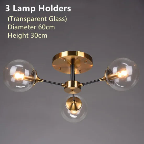 lampe suspension or moderne spheriques transparentes scandinave led chambre salon