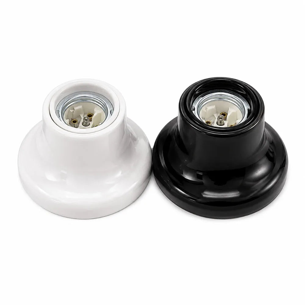 supports lampe led socle céramique noir blanc modernes adhésifs vintages compatibles e27
