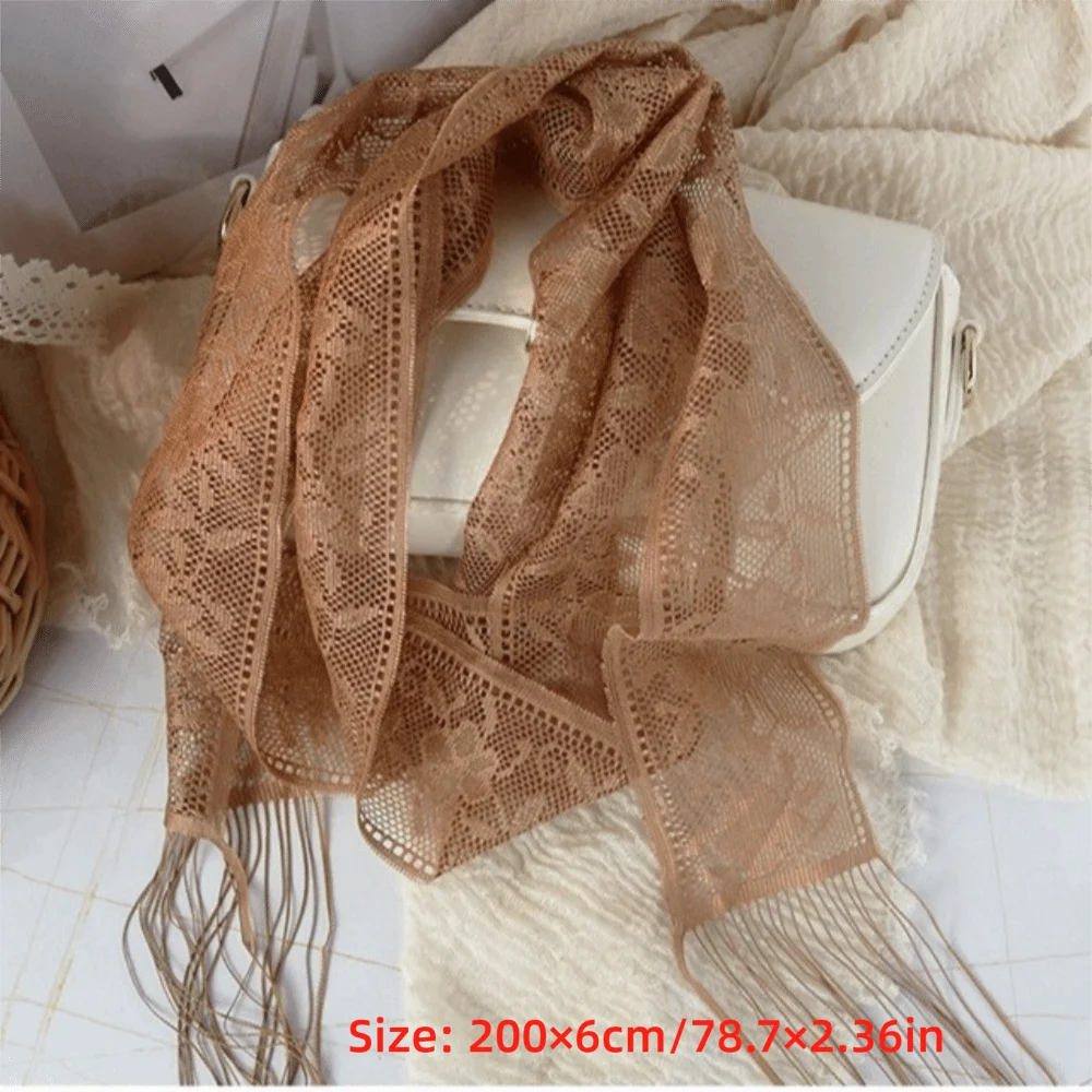 écharpes dentelle florale polyester quatre saisons unisexe rouge blanc noir beige