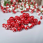 décor extérieur champignons artificiels rouge blanc points blancs piquet vert set 10 20 50pcs