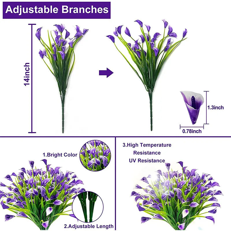 bouquet artificiel violet orange jaune blanc moderne minimaliste intérieur extérieur décoration jardin