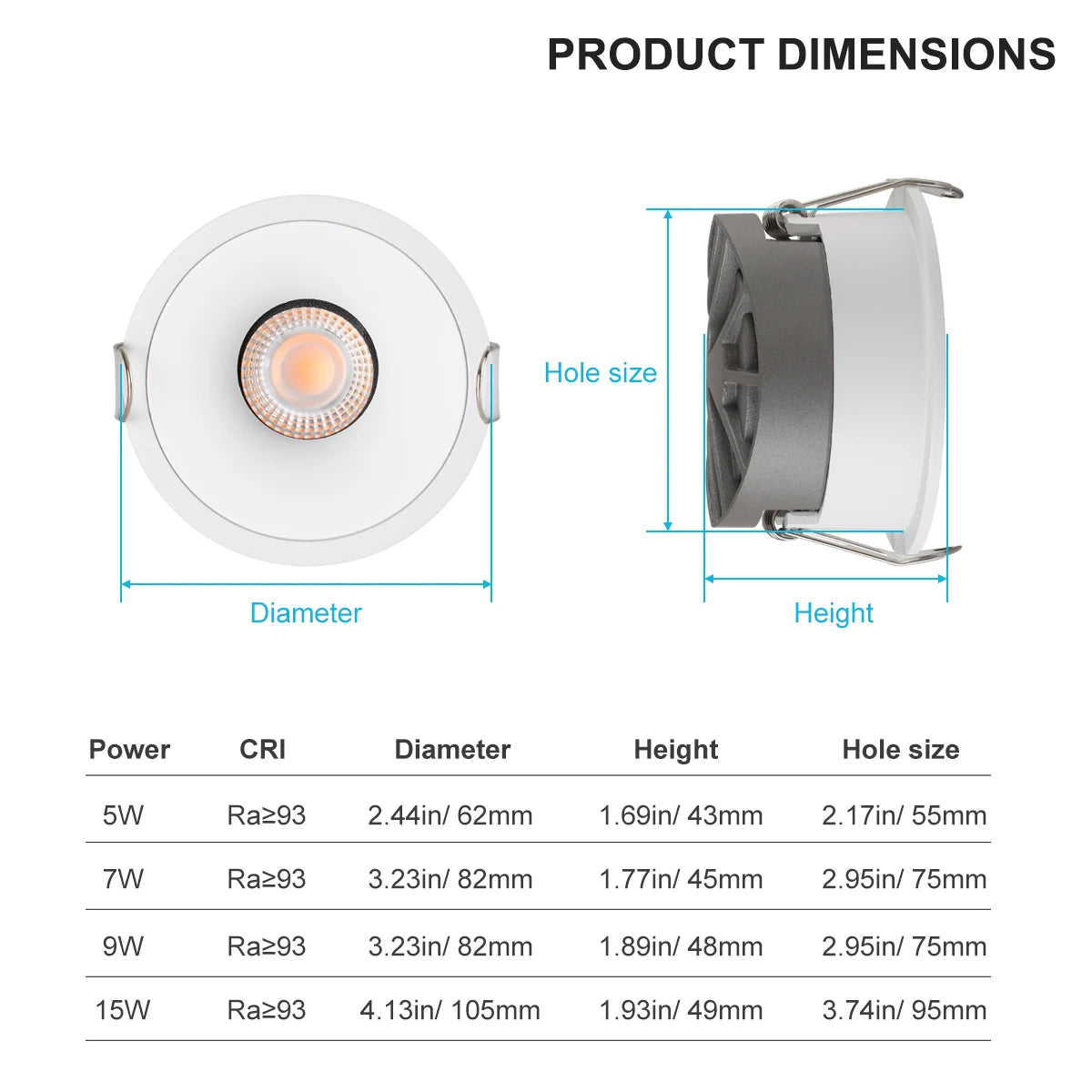 spot led encastrable blanc moderne aluminium éclairage intérieur cuisine salon minimaliste