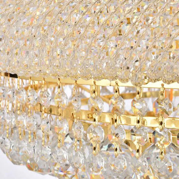 lustre led doré cristal transparent classiqueintérieur salon cuisine decoration chrome polish