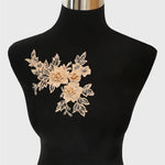 applique textile brodé fleurs doré clair broderie fine adult femelle polyester