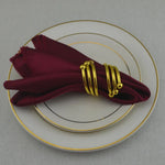 serviette table satin anneau doré mariage décoration table repas classique