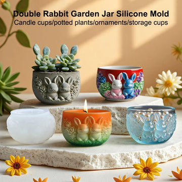 moule silicone lapin fleurs bougie aromathérapie pot fleur do it yourself artisanal