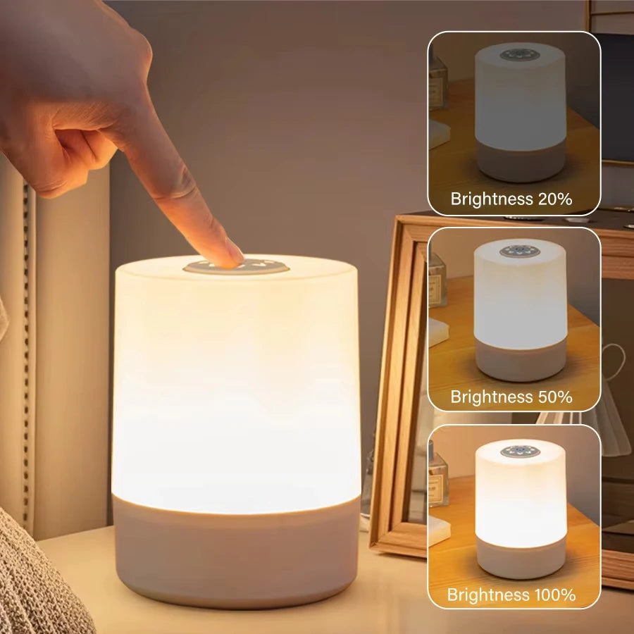 veilleuse led rechargeable tactile intensité variable blanc moderne minimaliste télécommande