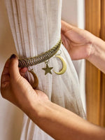 anneau rideau métal étoile lune vintage boho chic bronze opacité decoration chambre salon
