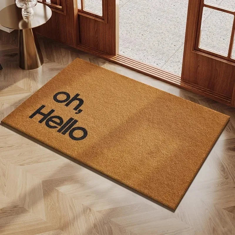 tapis d'entrée marron clair textile naturel antidérapant moderne 100% polyester 40x60cm 50x80cm 80x120cm