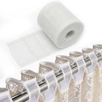 rideau moderne blanc dentelle semi transparent 10m longueur intérieure
