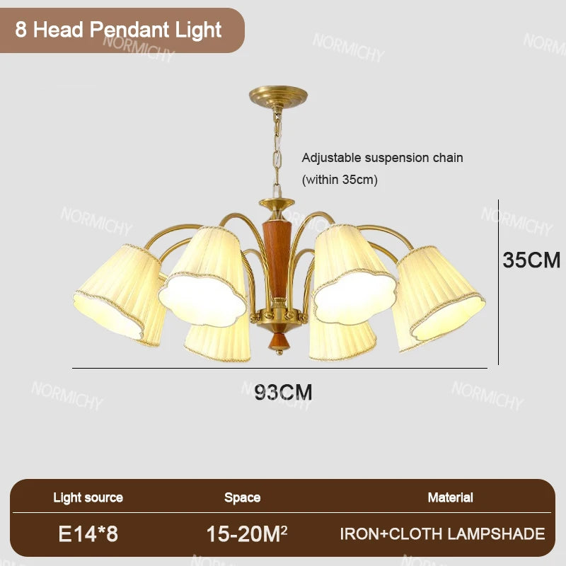 lampe suspendue or plissée classique ampoules abat jour vintage chambre salon