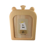 cadres photo décoration animaux tête souris girafe ours aspect bois clair rotatif beige marron