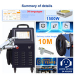 machine laser nettoyage rouille peinture oxyde portable écran tactile lance pistolet câble gris certification