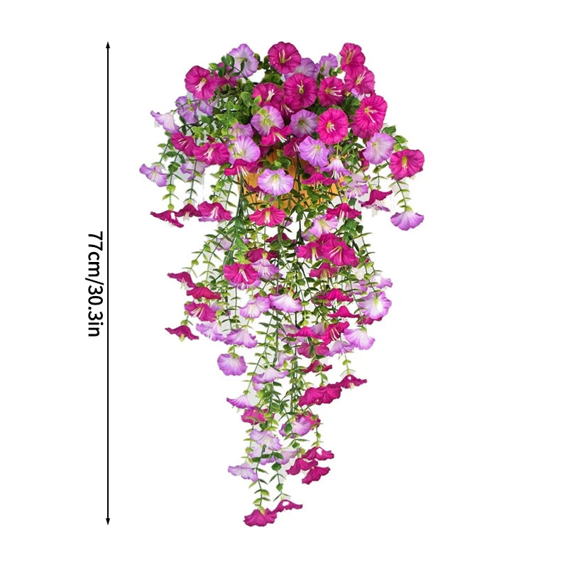 guirlande suspendue artificielle fleurs roses blanches violettes orange jaunes naturelles decoration jardin fete mariage