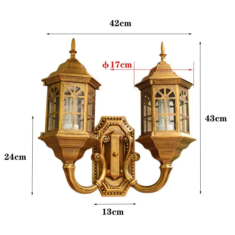 applique murale or noir ornements dorés verre translucide classique vintage éclairage chambre entrée étude