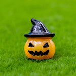 figurines halloween sorcière fantôme citrouille squelette résine noire blanche verte Jaune
