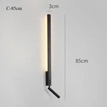 lampe murale moderne minimaliste fixée mur alimentée courant alternatif lumière jaune noir chambre coucher