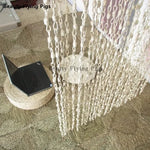 rideau décoratif bohème rideau séparation espace tissu paille motif cordes nouées beige clair marron