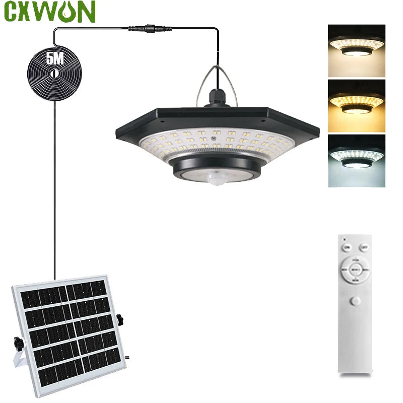 lampe solaire réglable 228 led noir blanc contemporaine télécommande capteur