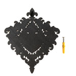 décoration murale baroque plaque ornements floraux cœur sculpté noir vis fixations maison