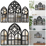 ensembles miroirs gothiques décoratifs noir argentés motifs floraux arches ajourées chambre coucher