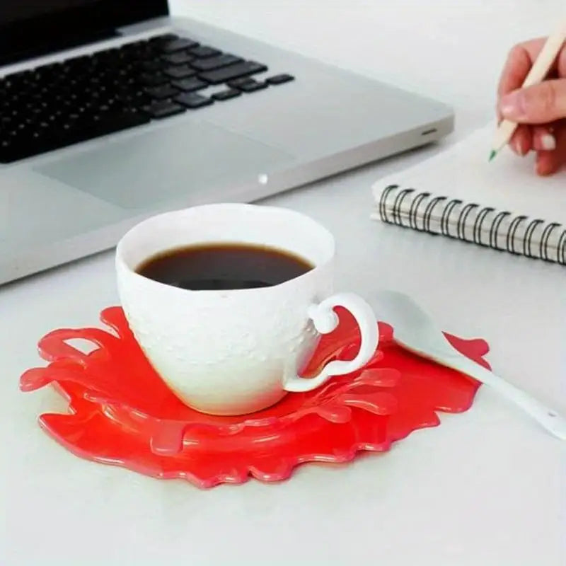 repose ustensiles silicone moderne support cuillère spatule protection cuisine rouge blanc éclaboussures texturé original