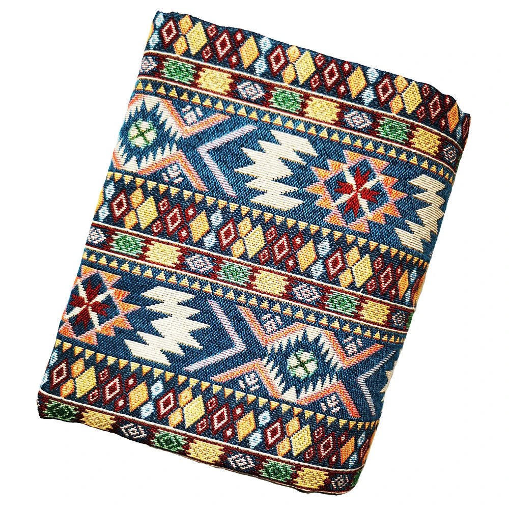 tissu jacquard ethnique coton polyester motif géométrique décoratif sac coussin rideau artisanat