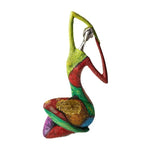 figurine décorative résine abstraite moderne rouge vert bleu Jaune Violet argenté geometrique 27cm hauteur