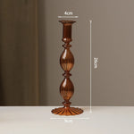 bougeoirs verre transparent rayures horizontales classiques or doré rose bleu vert noir