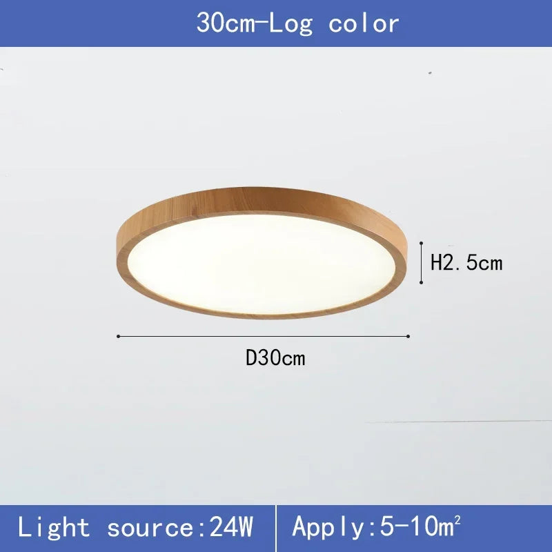 lampe led moderne noyer bois grainé ultrafine chambre salon blanc chaud