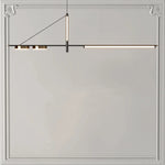 Suspension lumineuse moderne ligne épurée noir doré lumière blanche contemporaine élégante