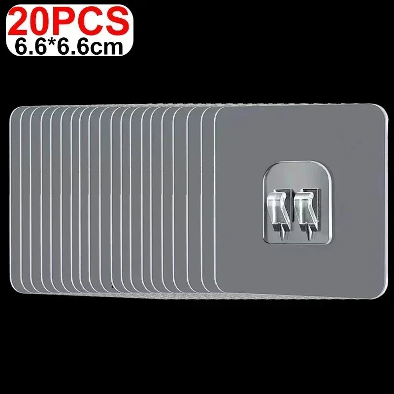 organisateur cuisine transparent moderne double crochet auto adhésif 6x14cm 6.7x6.7cm pack varié