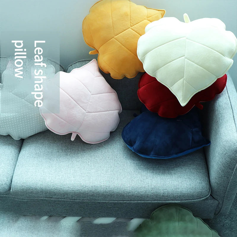 coussin rond imprimé feuilles velours amovible lavable moderne adultes multicolore