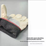 gants travail toile épaisse cuir paume beige gris rouge protection sport
