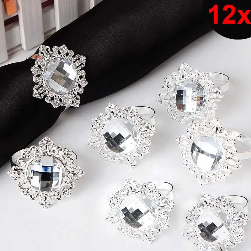 boucles serviettes or argent modernes élégantes fêtes mariages occasions spéciales decoration table