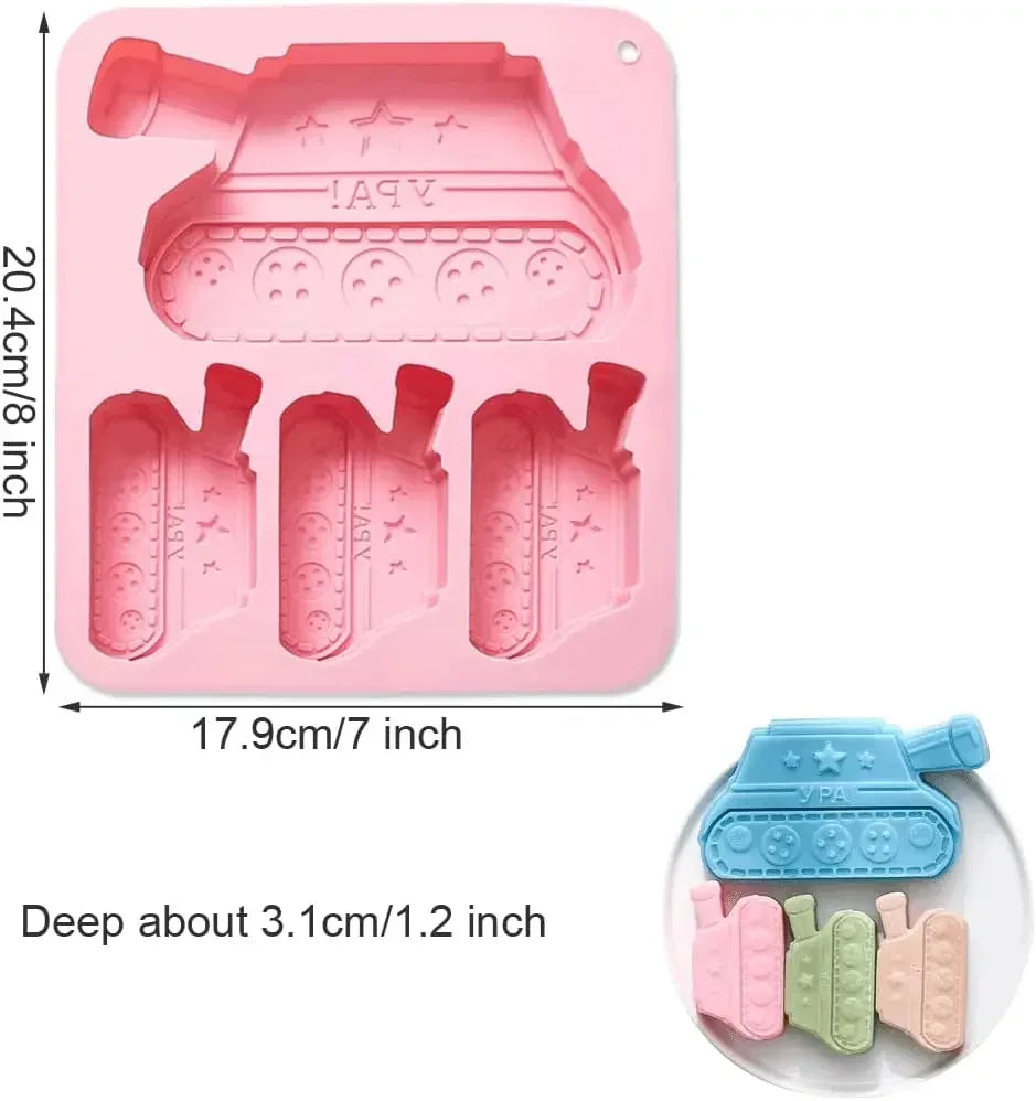 moules gâteau silicone tracteurs rose bleu modernes facilement nettoyables sans odeur déformable respectueux environnementOpaque
