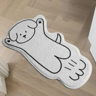 Petit tapis salon dessin animé blanc