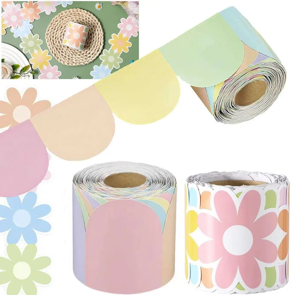 autocollants décoratifs fleurs colorées rose beige jaune vert bleu adhésifs opaques mur tableaux