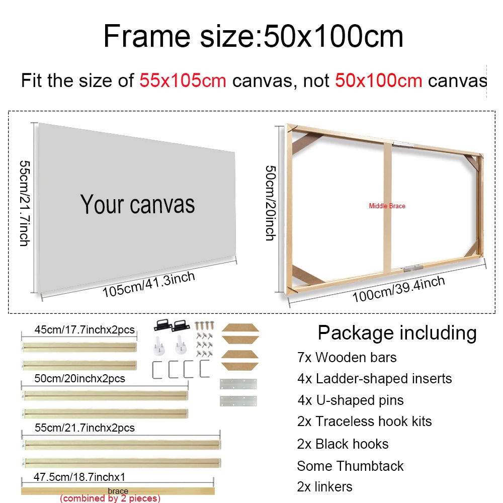 cadre mural bois moderne minimaliste 35cm 45cm 40cm 50cm clips adhésifs finition lisse
