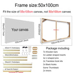 Cadre mural bois naturel moderne clips 20x40cm 25x55cm 30x60cm 35x75cm 40x80cm 45x95cm 50x100cm 55x115cm