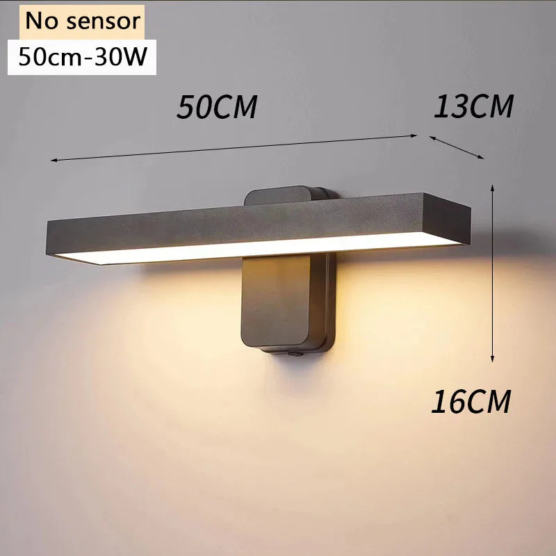 lumière murale led moderne 30cm marron foncé interrupteur tactile sensoriale ip65 étanche