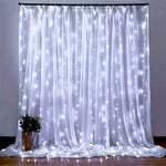 rideau lumineux étoiles blanc multicolore moderne télécommande led 600led 6mx3m transparent vacances
