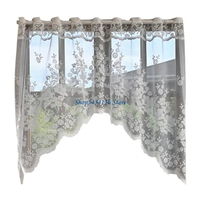 rideaux blancs motifs floraux transparents romantique vintage salon chambre